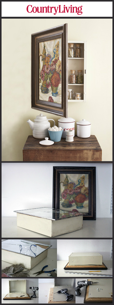 Vintage Painting into a Cabinet