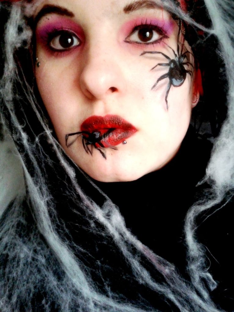 scary spider makeup
