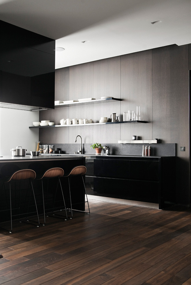 Black Wood Kitchen Cabinets