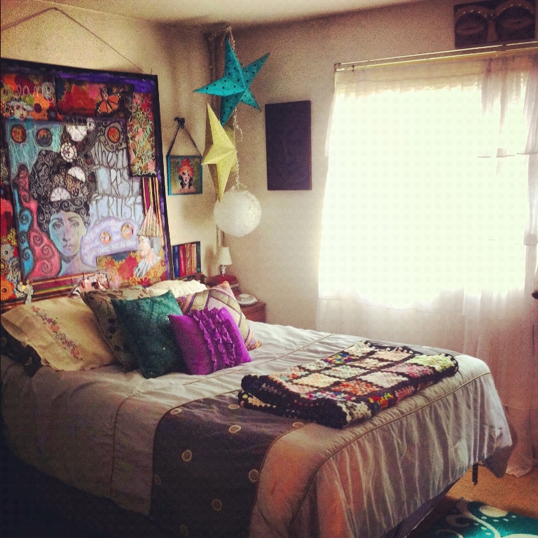 Colorful Bohemian bedroom