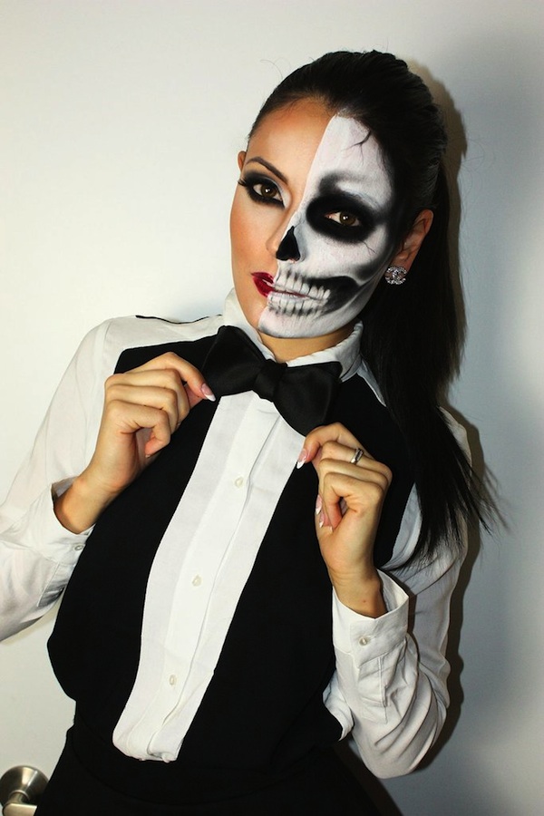 Halloween Makeup Half Face Skeleton