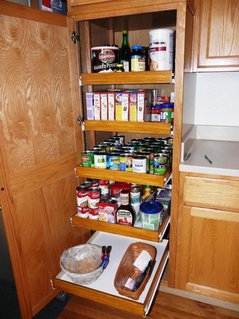 Kitchen pantry cabinet pull out shelf storage