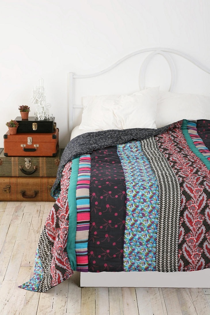 Patched Bed Covers Bohemian Bedroom