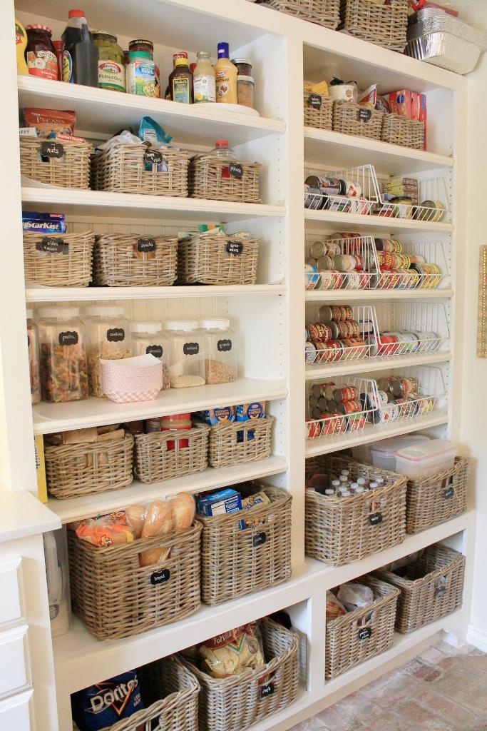 kitchen pantry organization baskets