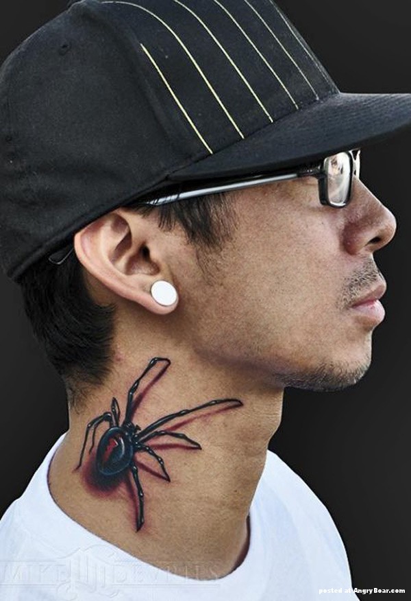 Neck Spider tattoo design