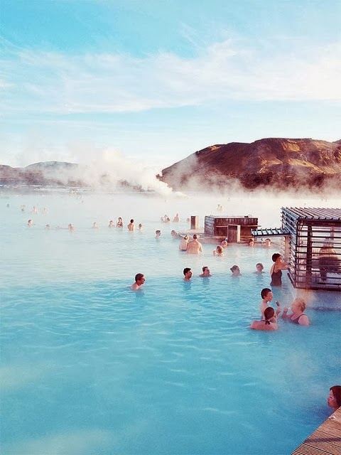 Swiming at Blue Lagoon Geothermal Spa In Reykjavik Iceland