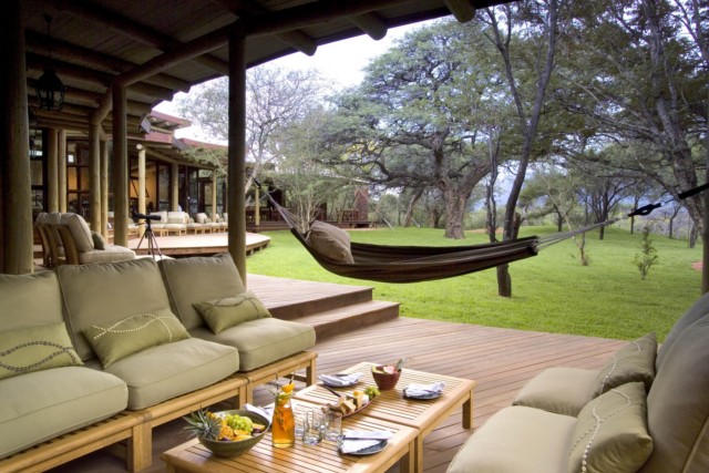 marataba safari lodge verandah corner with hammock