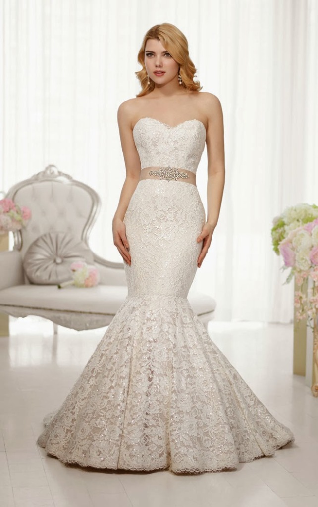 mermaid wedding dresses with sweetheart neckline with bling