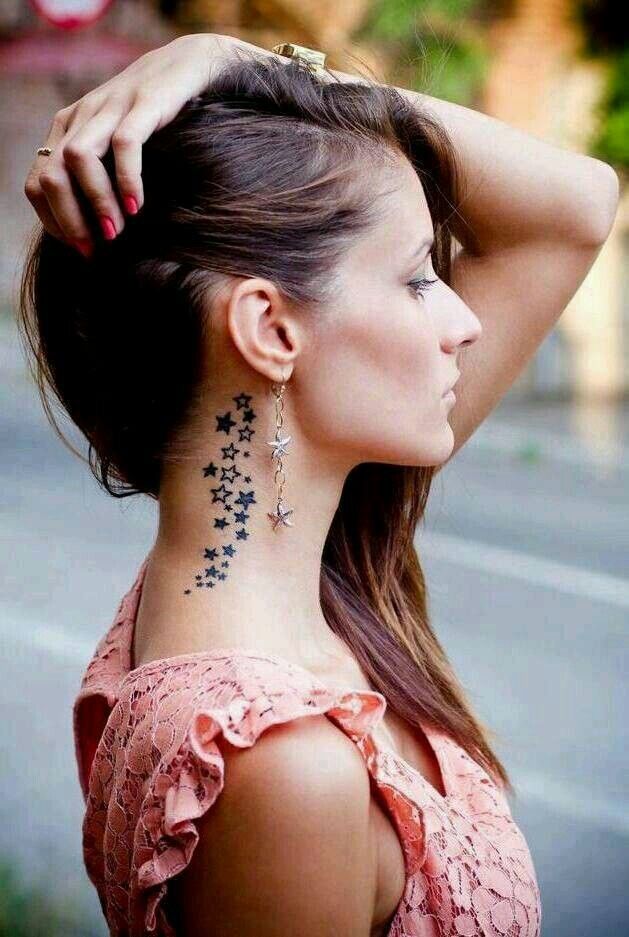 star tattoos on neck