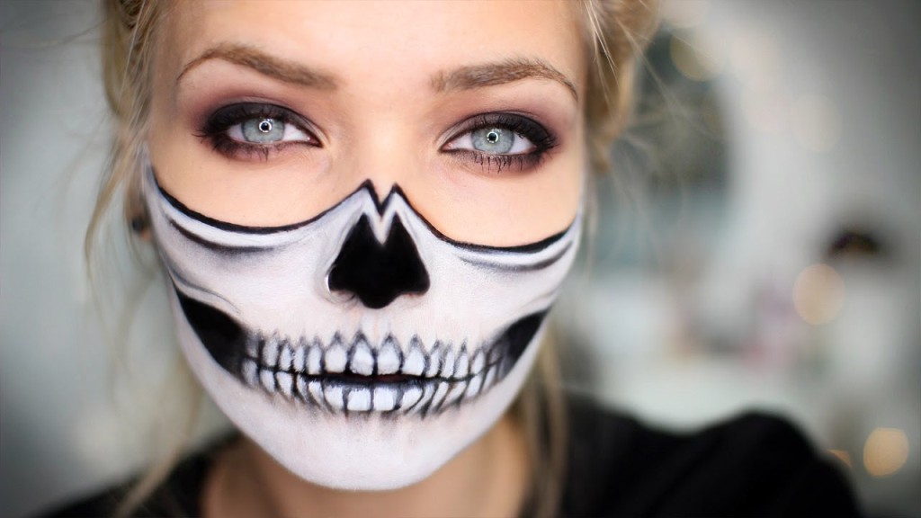 Half Skull Halloween Makeup Tutorial