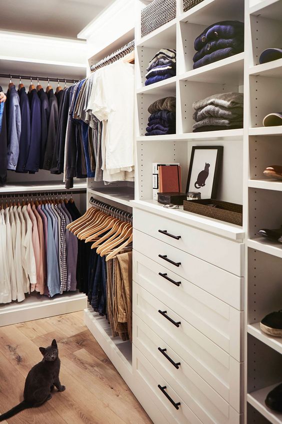woman well-organized closet