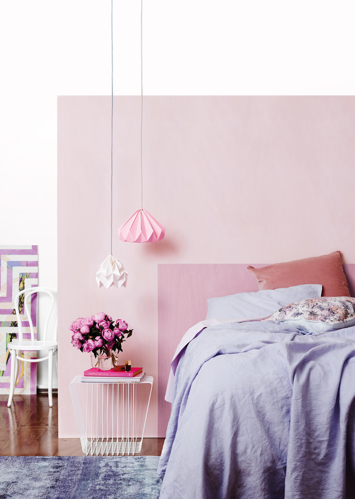 Bedroom Color For Girls with hanging two lamp