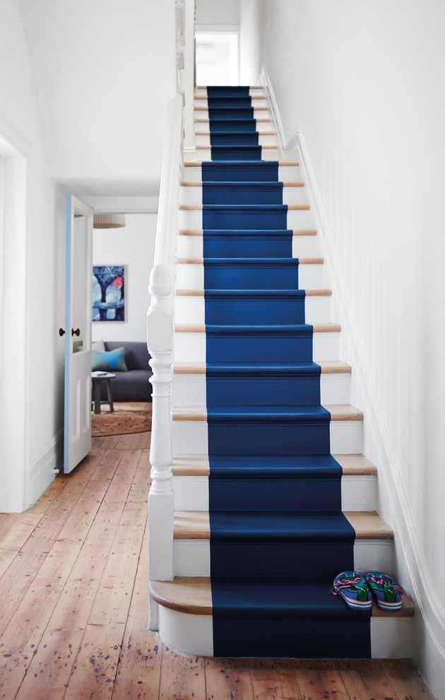 blue and white staircase color ideas