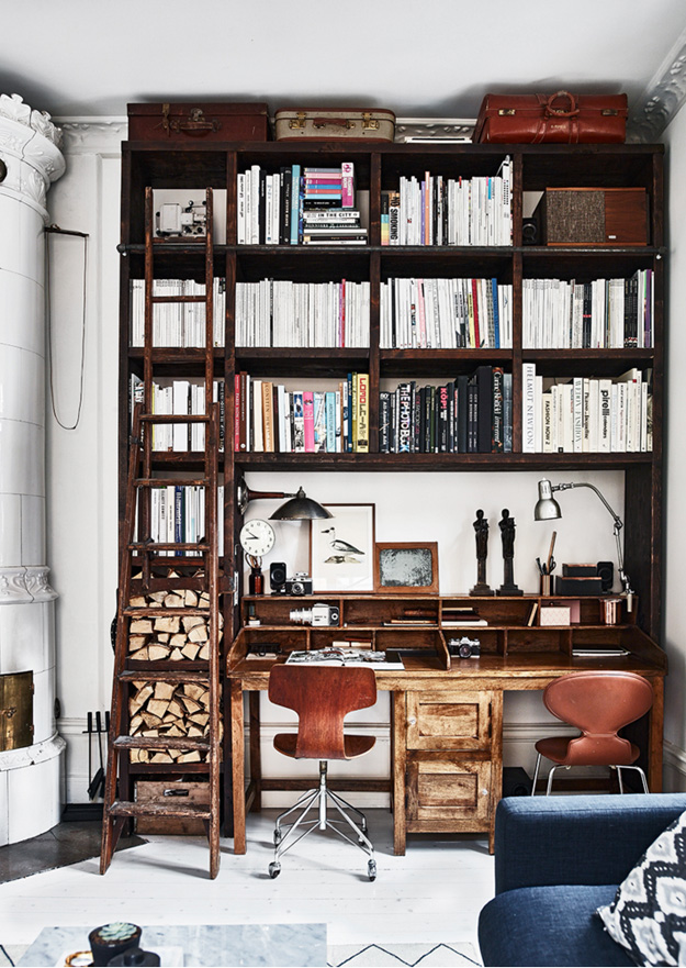 smart bookshelves Scandinavian home office design