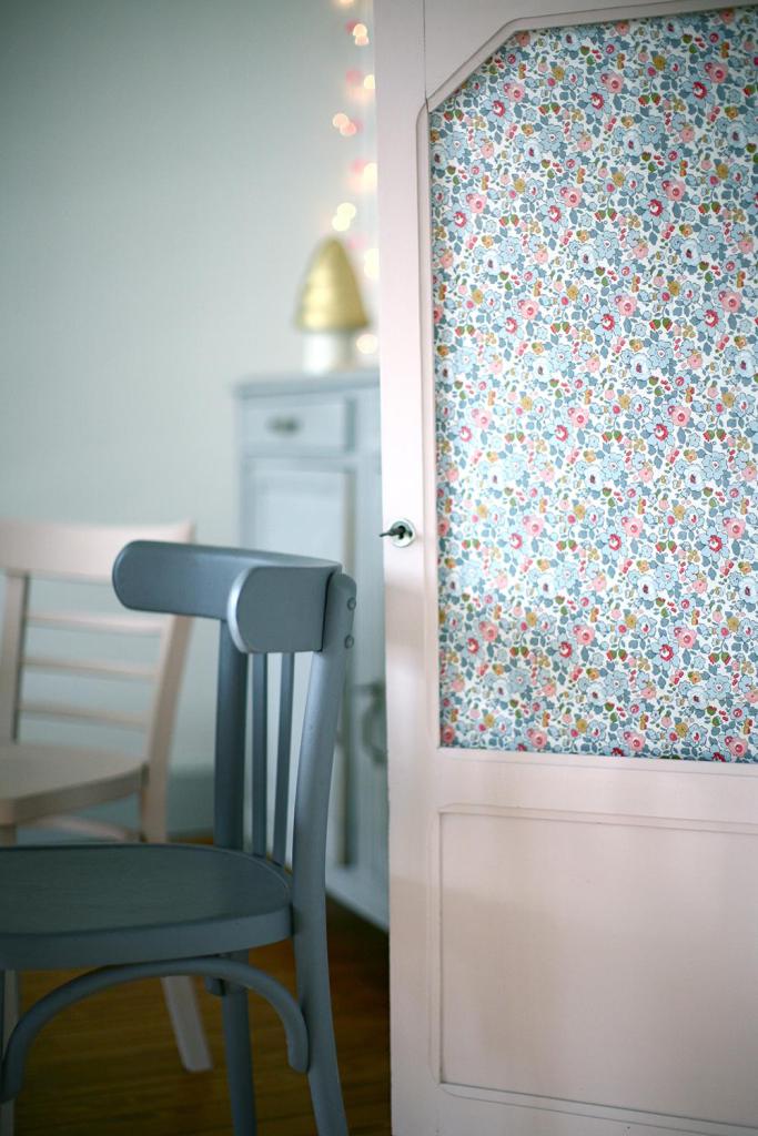 simple door lining wallpaper with Liberty pattern