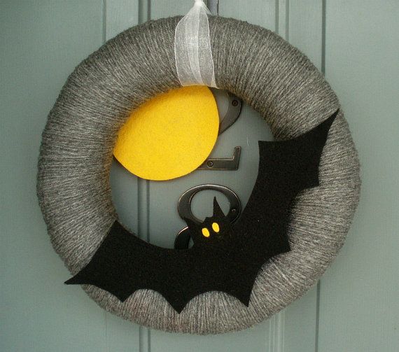 Wreaths Door Halloween Bats Decoration Ideas