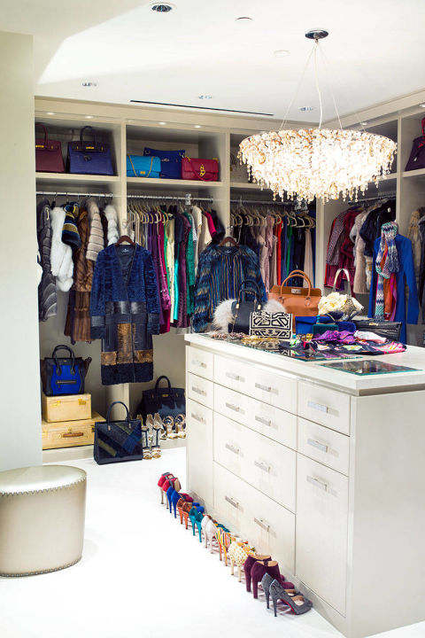 closet dressing room ideas with crystal chandelier