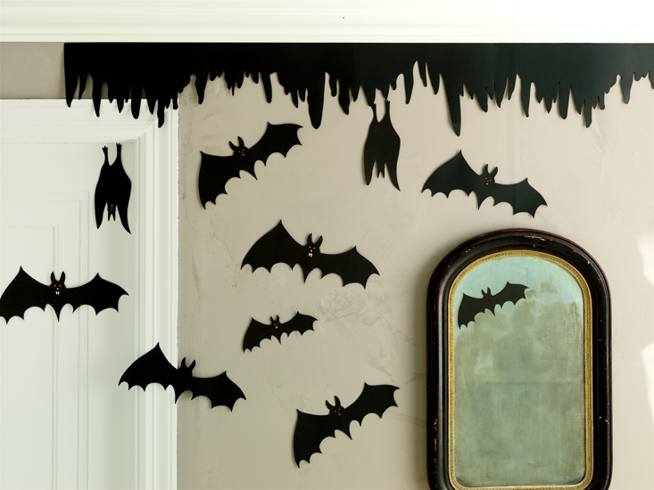 halloween bats mirror decorations