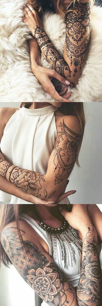 Arm Mandala Lotus Women Tattoo