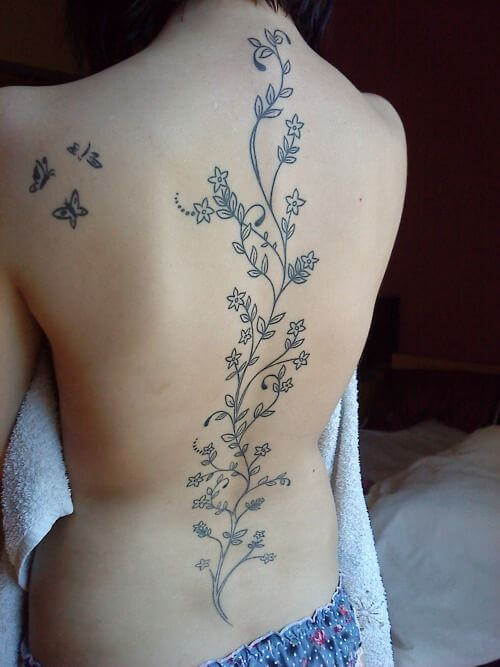 Back Vine Half Body Tattoo