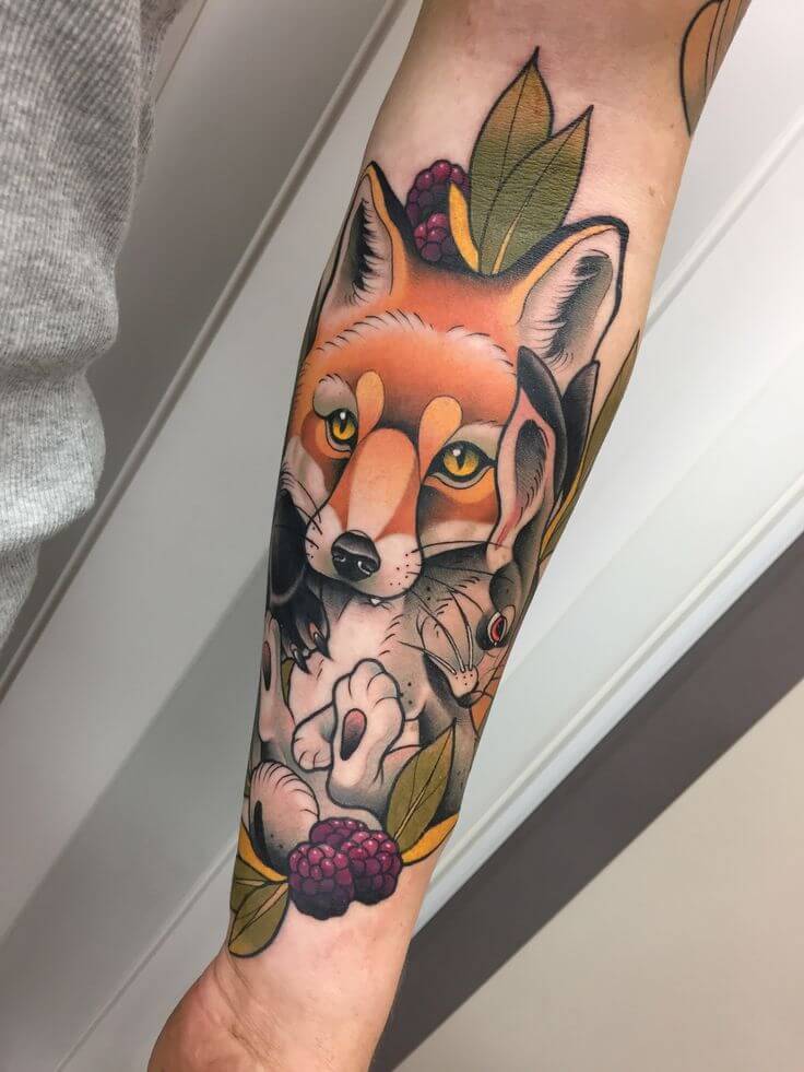 Fox Tattoo Neo-Traditional