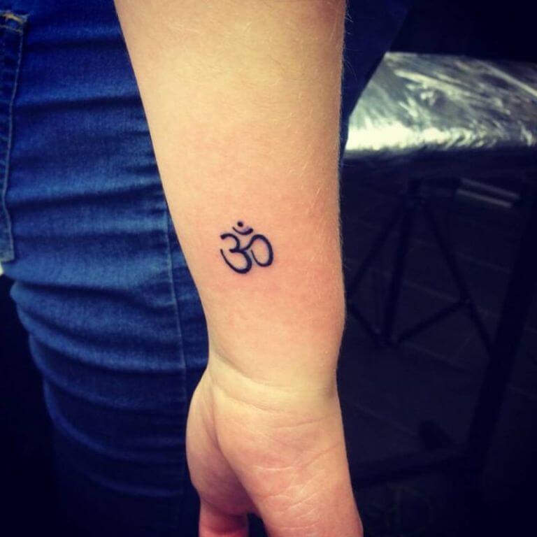 God Symbol OM Tattoo on Wrist