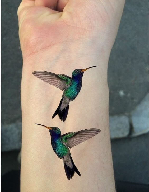 Hummingbird Colorful Tattoo