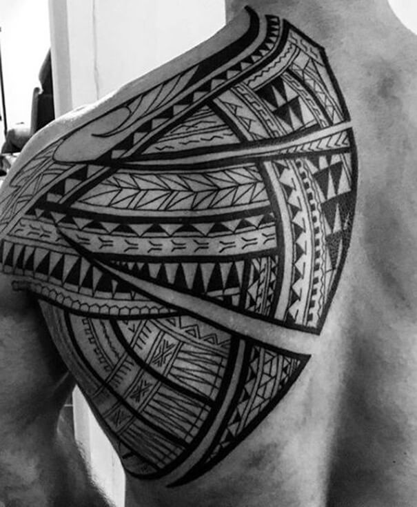 Men Tribal Tattoos On Shoulder