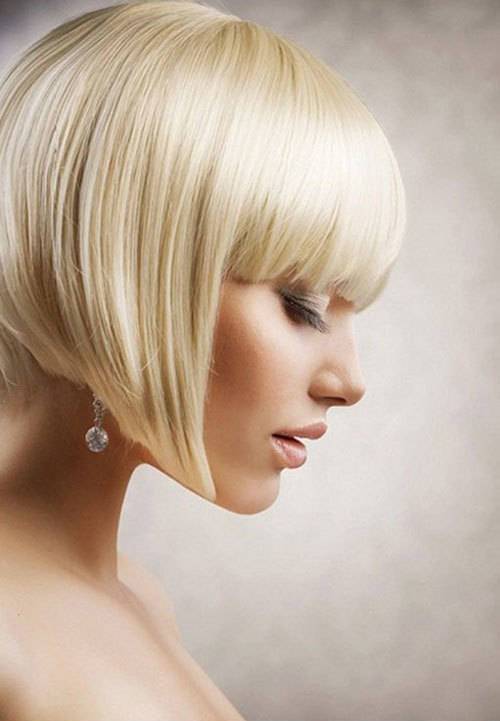 Angled Inverted Short Bob Hairstyles For Fine Hair