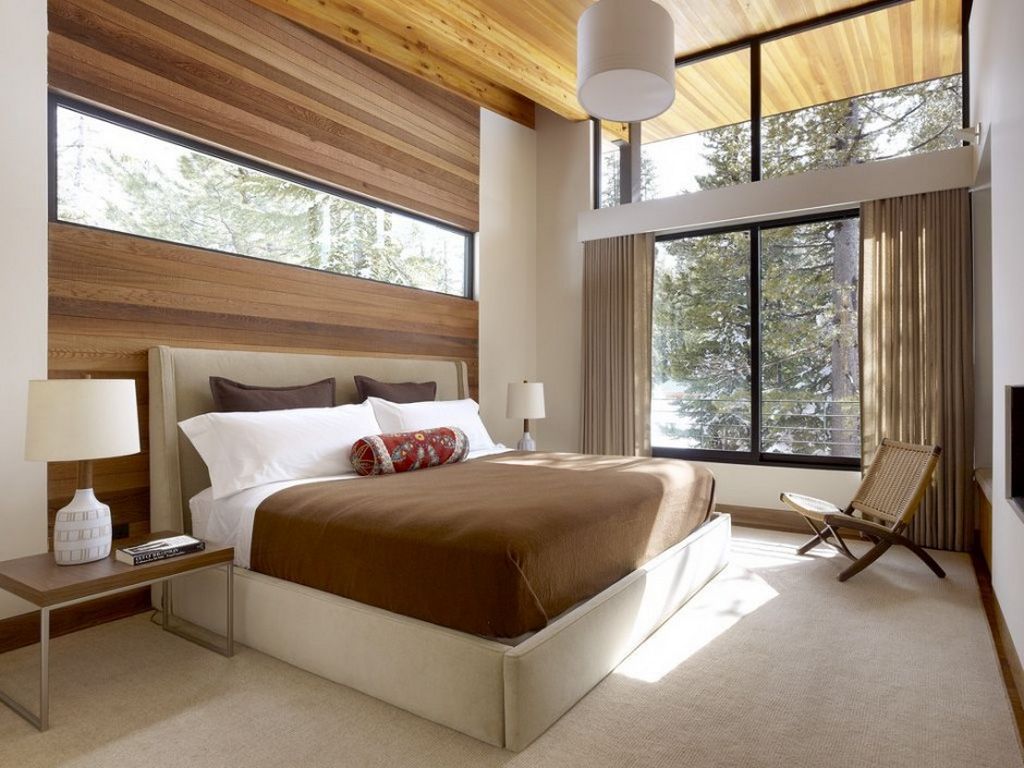 Modern Master Bedroom With Mountain View