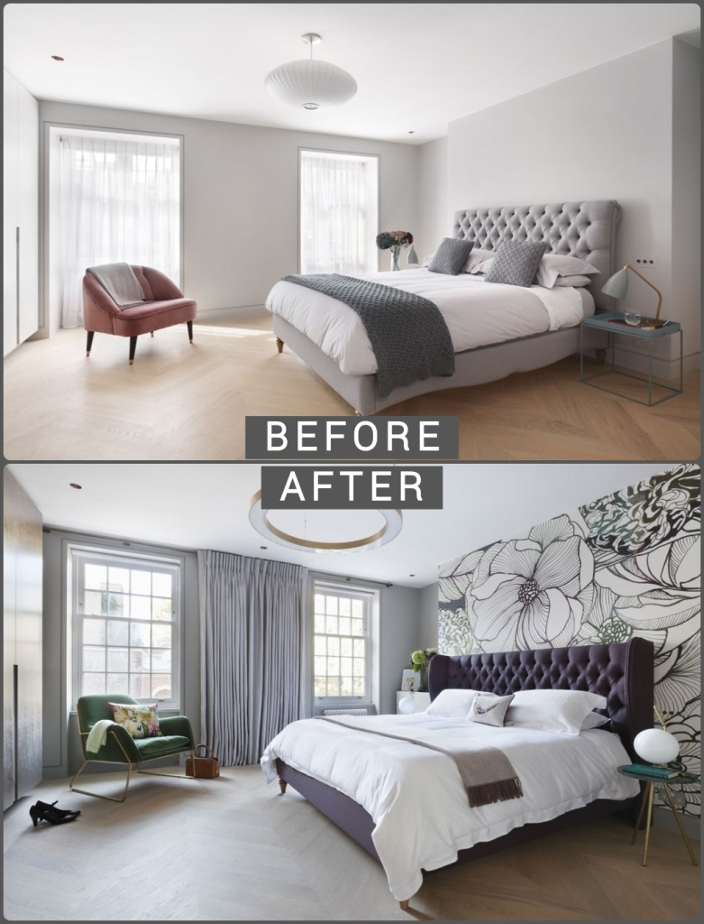 Natural Colour Master Bedroom Before and After