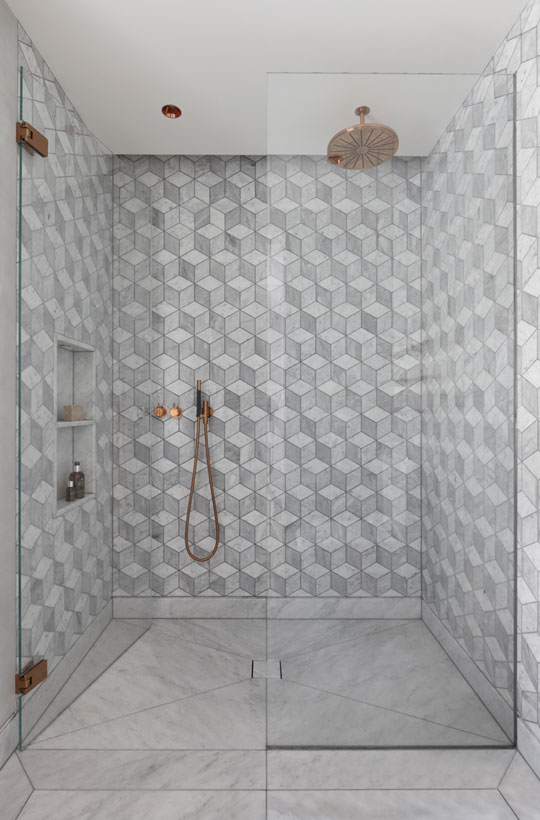 Shower Geometric Tiles