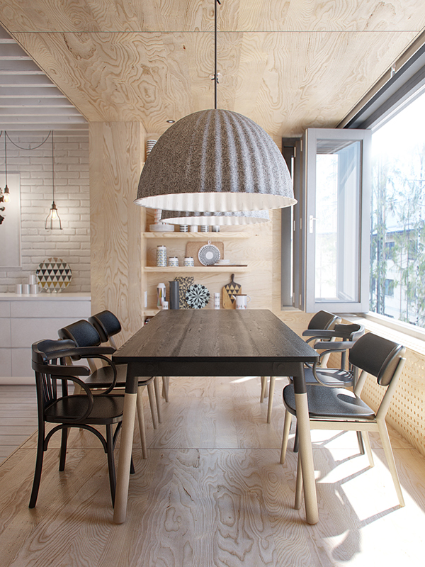 Wooden Dining Room Design