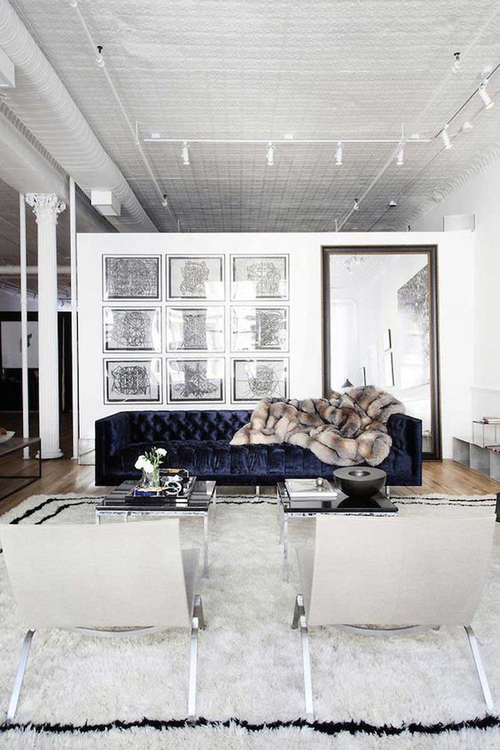 Diamond Tufting Modern Velvet Sofa