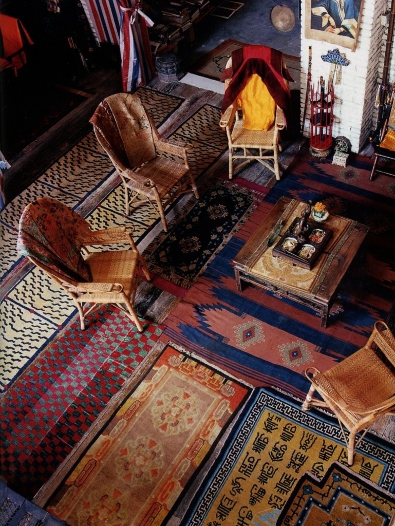 Layered Carpets Decor in Bohemian Living Room