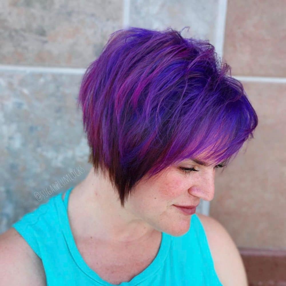 Purple Highlights on Black Hair