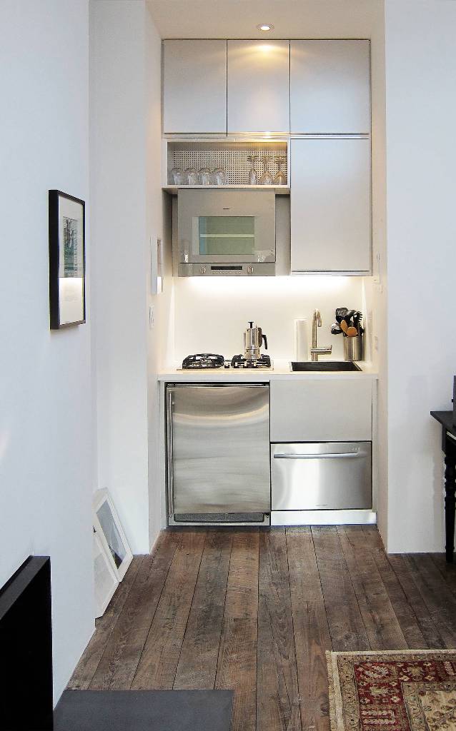 Small Contemporary Single-Wall Kitchen