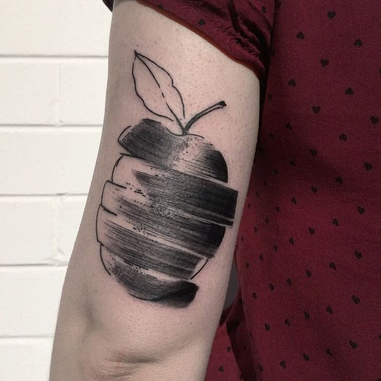 Abstract Apple Tattoos on Hand