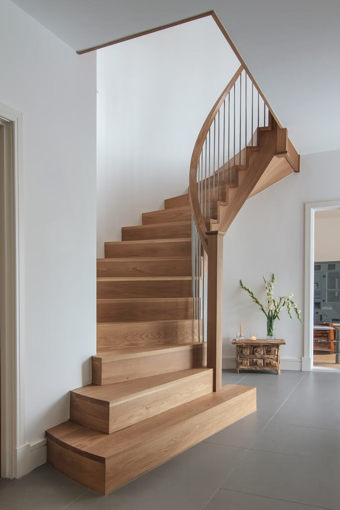 American Preston Cut-stringer Curved Stair Design