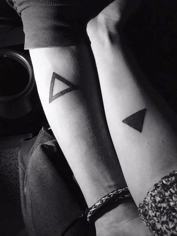 Couple Love Tattoo Black Triangle