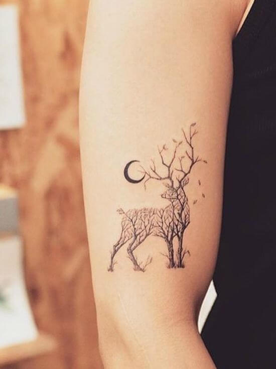 Deer Tattoos For Women Upper Side Arm