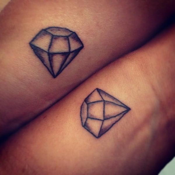 Diamond Triangle Couple Tattoo