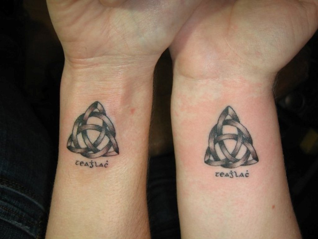 Infinite Celtic Knot Triangle Couple Tattoo