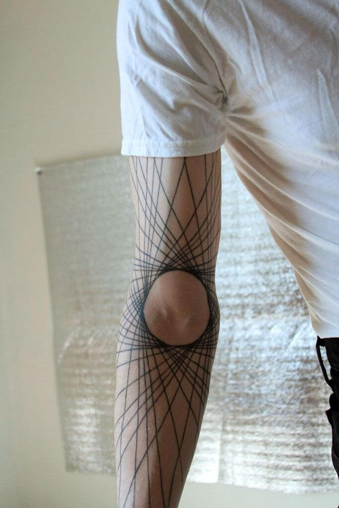 Intersecting Lines Sleeve Round Tattoo