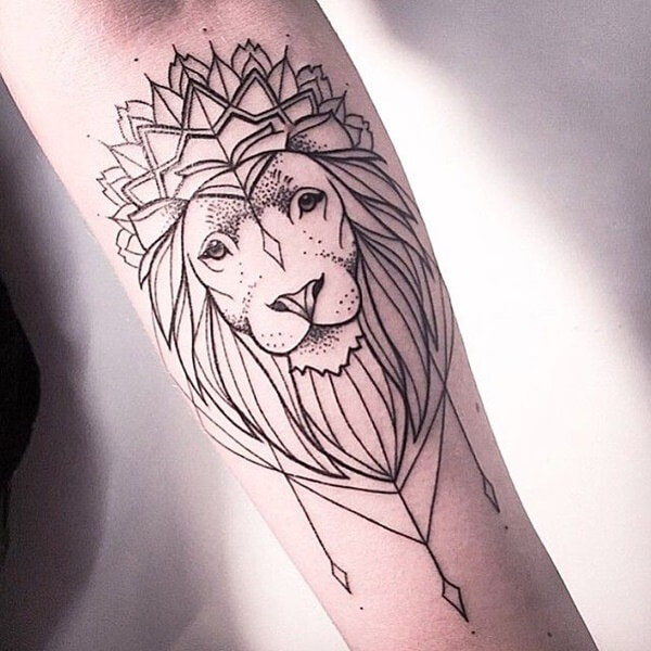Lion Wearing a Crown Tattoo