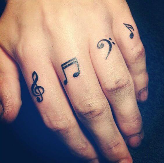 Love Infinity Music Finger Tattoo