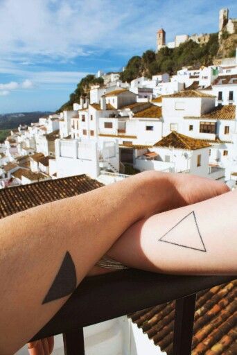 Love Spain Triangle Couple Tattoo