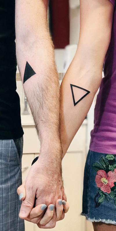 Man Woman Triangle Couple Tattoo