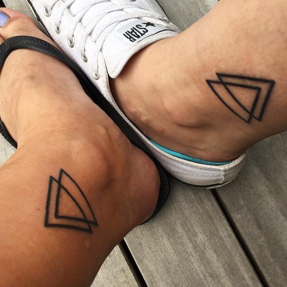 Matching Triangle Couple Tattoo