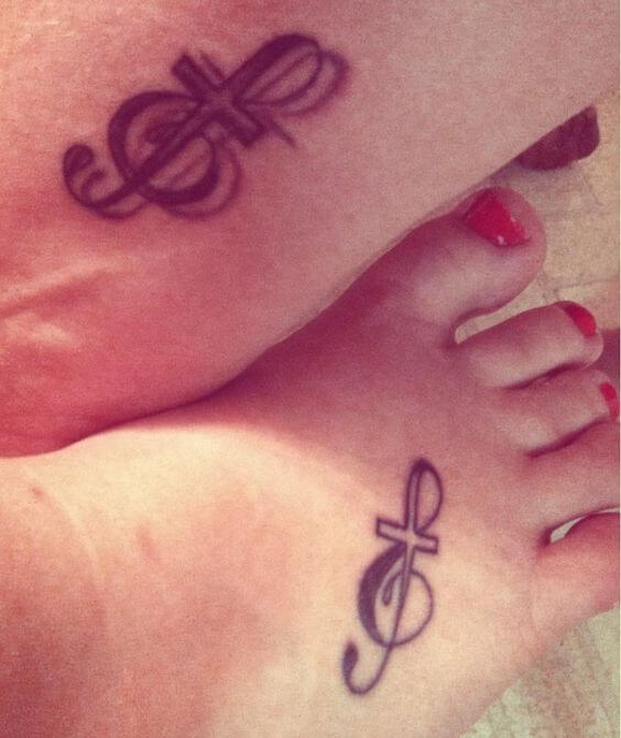 Mother and Daughter Tattoo Design Ideas on Foot and Wrist